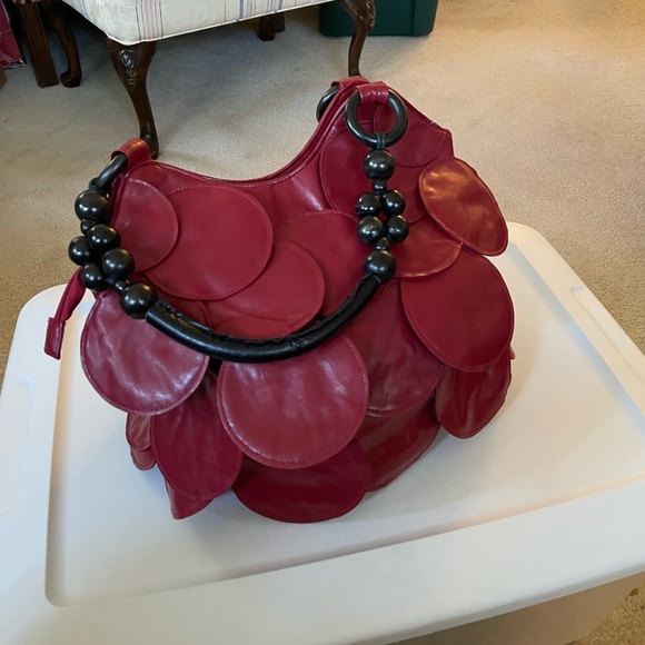 Handbags - Elegant Red Leather Women's Bag